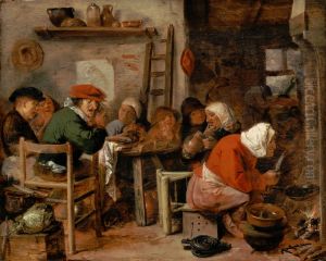 Woman Making Pancakes by Adriaen Brouwer