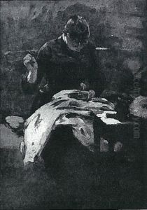 Nahendes Madchen by Lovis (Franz Heinrich Louis) Corinth