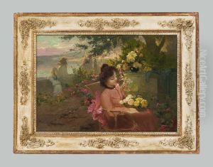 Madchen Auf Der Terrasse by Georges Charbonneau