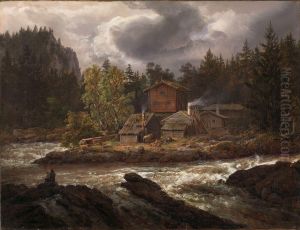 View of Honefossen by Johan Wilhelm Ludwig Dahl