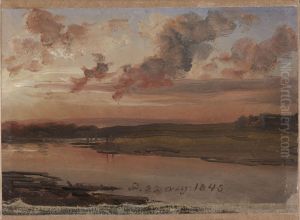 The Elbe in the Evening by Johan Wilhelm Ludwig Dahl