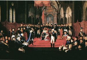 Coronation of Carl XIV Johan of Norway and Sweden in Nidaros Cathedral 1818. Coronation of Carl XIV Johan of Norway and Sweden in Nidaros Cathedral 1818.