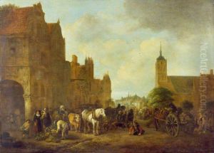 A Market Place by Isaac Van Ostade