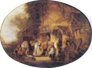 A peasant wedding by Isaac Van Ostade
