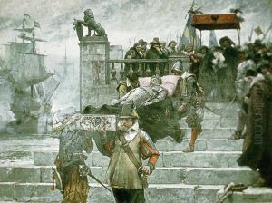 Gustaf II. Adolfs lik inskeppas i Wolgasts hamn 1633