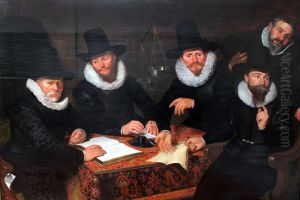 Regents of the Groot-Kramersgilde in Amsterdam by Werner van den Valckert