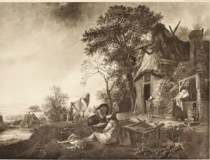 Travellers Halting at a Village Inn by Isaac Van Ostade