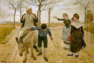 il mugnaio, suo figlio e l'asino by Ferdinand Hodler
