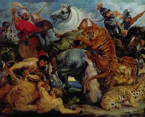 Tiger- und Lowenjagd