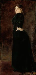 Fru Alexandra Thaulow, f. Lasson by Christian Krohg