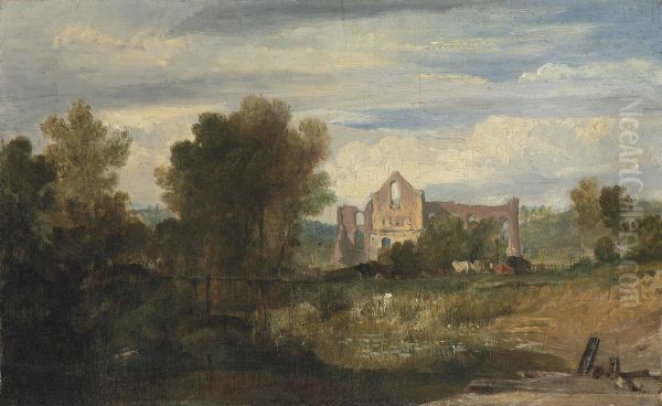 Newark Abbey on the River Wey - view 1