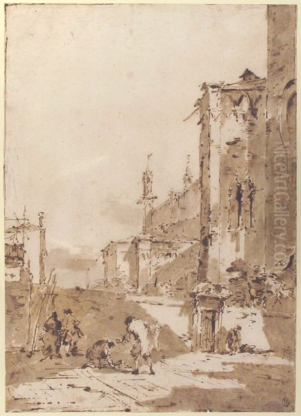 Dice Players in a Venetian Square - view 1