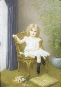 Portrait De Fillette Dans Son Fauteuil by Francine Charderon