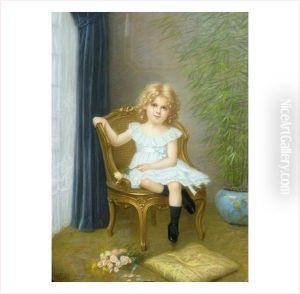 La Petite Fille A La Rose by Francine Charderon