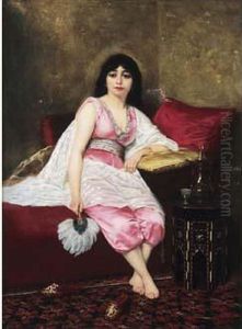 Jeune Femme A L'eventail by Francine Charderon