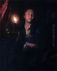 Self portrait of Godefridus Schalcken (1643-1706) by Godfried Schalcken