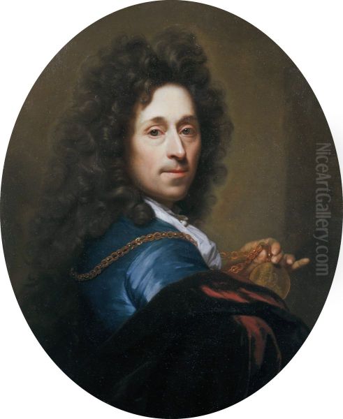 Self portrait of Godefridus Schalcken (1643-1706) with the medal of Johann Wilhelm, Elector Palatine - view 1