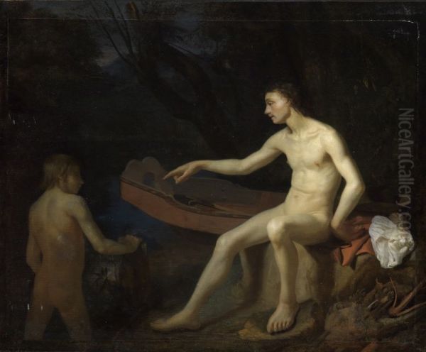 Two Men Bathing - view 1