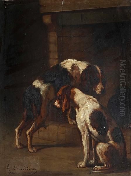 Study Of Two Hounds - view 1
