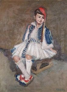 Portrait Of A Young Boy In Greek Costume by Charles Chardon