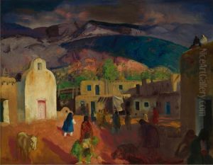 Pueblo Tesuque, No. 2 by George Wesley Bellows
