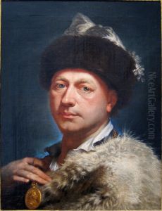 Self-portrait with Medal of Benoit XIV by Marcello Bacciarelli