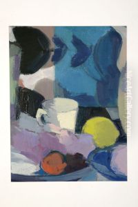 Stilleven met citroen en witte beker by Willy Gorissen
