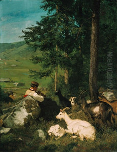 Shepherd with goat Shepherd with goat