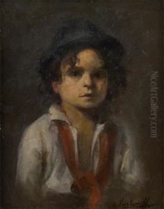 L'enfant Au Chapeau by Alexei Alexeivich Harlamoff
