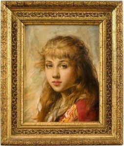 Fanciulla In Rosso by Alexei Alexeivich Harlamoff
