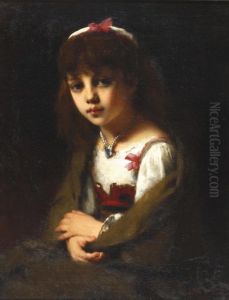 A Girl With A Necklace by Alexei Alexeivich Harlamoff
