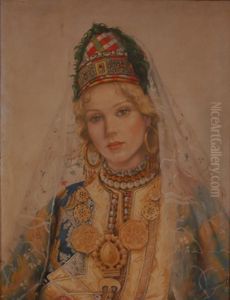 La Giovane Sposa by Alexei Alexeivich Harlamoff