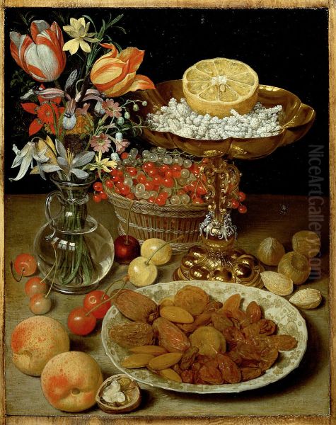 Dessertstilleben mit Blumenstrauss - view 1