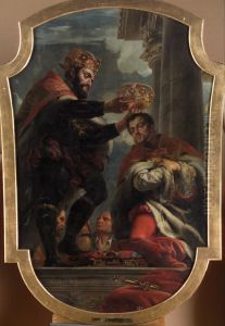 Charles V crowns Philip II by Jan Erasmus Quellinus