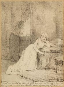 Iseult Sur Sont Lit De Repos by Alexei Alexeivich Harlamoff