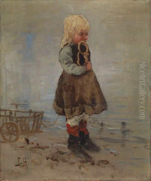 Pike med vogn og smorkringle - view 1