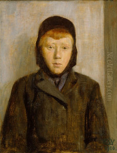 Ung, rodharet gutt by Erik Werenskiold