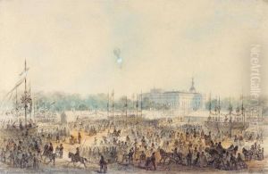 Celebrations On The Marsovoye Pol'ye, St. Petersburg, 8th September 1859 by Iosif Iosifovic Charlemagne