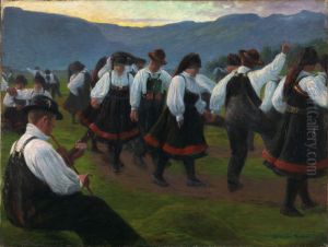 Dance in Setesdal by Gustav Wentzel