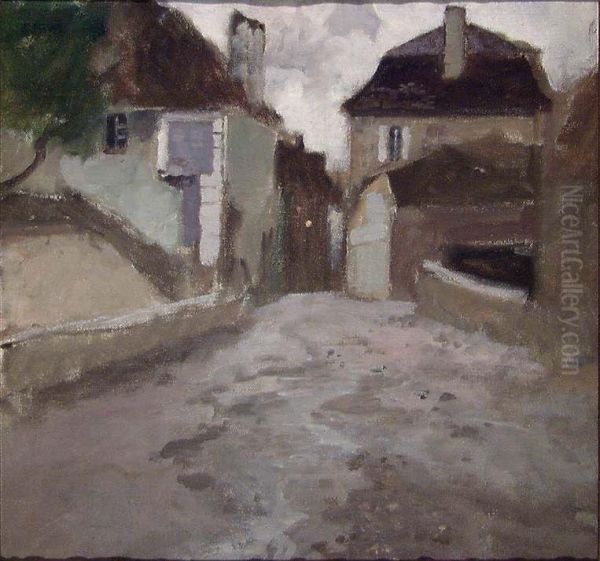 Village Street in overcast Weather - view 1