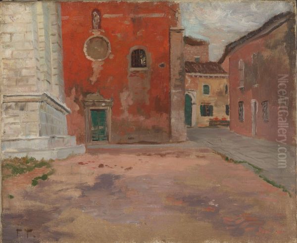 Red Church Wall in Venice - view 1