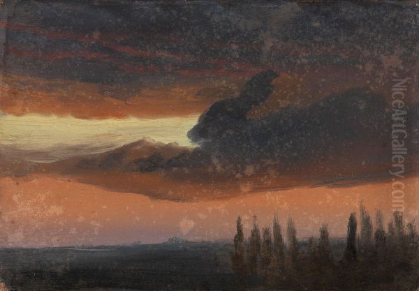 Cloud Study over Poplars - view 1