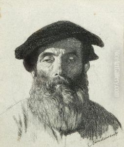 Portrait D'homme Au Beret by Eduard Charlemont