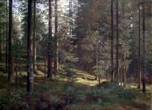 Wooded Landscape by Hans Gude