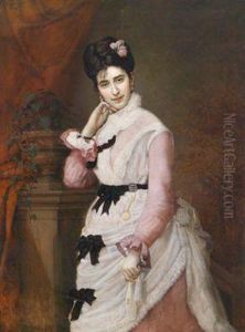 Reprasentatives Bildnis Einerdame Mit Rosen Im Haar by Eduard Charlemont