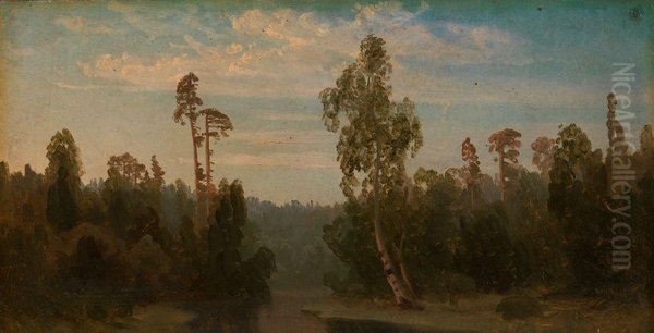 Landscape Study with a Lake - view 1