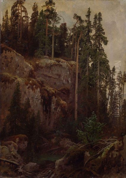 Landscape Study with a Precipice - view 1
