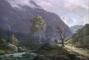 Landskap med elv by Hans Leganger Reusch
