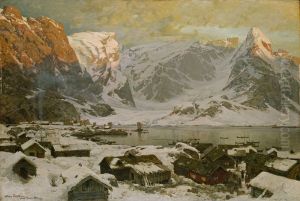 View from Reine in Lofoten by Otto Ludvig Sinding
