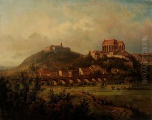 View over Brno with bridge over Svratka, by Moric Vilem Trapp